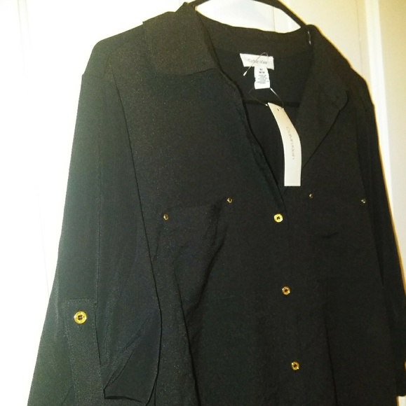 💼Calvin Klein Button Down Blouse NWT - Picture 5 of 5